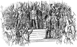 "Proclamation of King William as Emperor of Germany at Versailles, January, 1871."&mdash;Myers, 1905