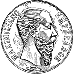 A coin of the Mexican empire.