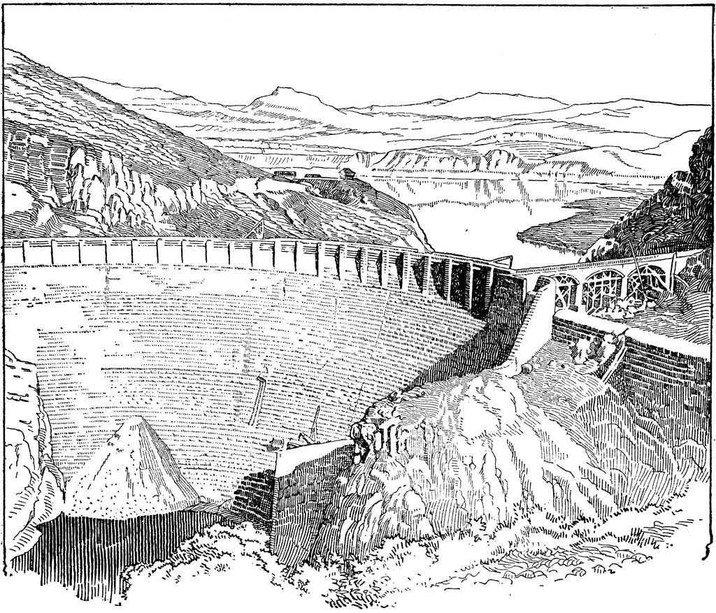 A dam on the Salt River, located northeast of Phoenix, Arizona. 
