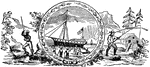 The seal of colonial New Hampshire in 1629.