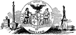 The seal of colonial Maryland, a British colony in 1632.