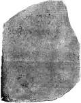 A fragment of an Ancient Egyptian text, which provided the key to the modern understanding of Egyptian hieroglyphics.