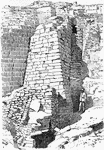 "The great northeast tower of the sixth city. The stairs to the right date from the eighth city."&mdash;Webster, 1913