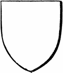 A couche heraldic shield with a base division.