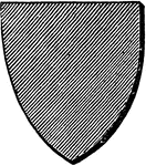 A heraldic shield with a pursuer (purple) surface, shown by the diagonal lines stretching from the top-right corner down to the bottom-left corner.