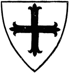 "A Cross Fleury, or Fleurie, is borne in the arms of Lord Brougham and Vaux. It is not very unlike the Cross Patonce, but the extremities are less spreading."&mdash;Aveling, 1891
