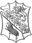 The heraldic shield of Abbot Ramryge.