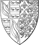 "Shield of John de Hastings, K.G., Earl of Pembroke, Quatering De Hastings and De Valence, and impaling France ancient and England quarterly."&mdash;Aveling, 1891