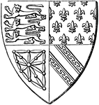 "Quartered shield of arms borne by Isabella, Queen of Edward II."&mdash;Aveling, 1891