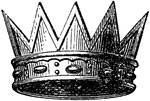 "The Eastern Crown, called also the Radiated and the Antique crown, is borne both as a crest and as a charge."&mdash;Aveling, 1891
