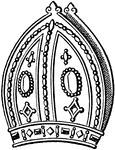 The traditional mitre of Archbishop Harnsett.