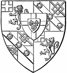 The heraldic coat of arms of Spencer Churchill, Duke of Marlborough.