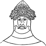 The feathered crest of Sir Thomas de Saint Quintin.