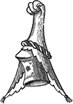 The heraldic crest of Newcombe.