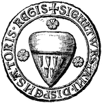 The heraldic seal of the archbishop of York, who worked under kings William II of England and Henry I of England.