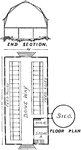 Blueprint of the design of a dairy barn.