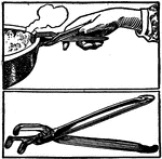 A utensil used for lifting and handling hot pans.