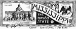 The state banner of Mississippi, the bayou state.
