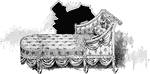 A style of couch designed by Thomas Sheraton, an English furniture designer.