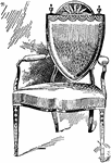 An armchair designed by George Hepplewhite.