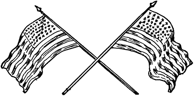 Two American Flags | ClipArt ETC