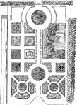 This is the garden plan of the Tuileries Garden in the time of Louis XIII in France. This was the garden system frequently used in France during the time of Louis XIII.