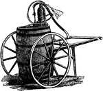 Illustrated is a garden barrel pump used for applying insecticide.