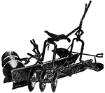 The "go devil" corn cultivator is a single row cultivator. It is used for the first and second cultivation of corn.