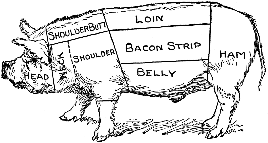 pig carving diagram