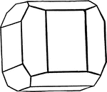 This form is a cube with its edges unsymmetrically truncated by the faces of the pentagonal dodecahedron.
