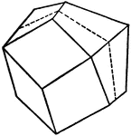 This figure shows a contact twin of Zinc blende, one of the three simplest isometric holohedrons according to the "spinel law".