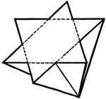 This figure shows a penetration twin of two tetrahedrons, symmetrical to the octohedral face (tetrahedrite).