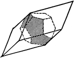 It has been observed that the pentagonal dodecahedron, [∞o2/2], π {201}, on pyrite may have but six of its twelve planes developed in such a manner a to produce an apparent rhombohedron.
