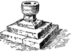 This illustration shows the baptismal font at Wistanstow in England.