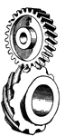 This illustration shows an example of a bevel gear.