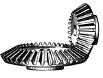 This illustration shows an example of a skew bevel gear.