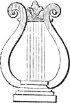 A lyre, a stringed instrument commonly used in Greek Classical antiquity.