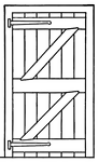 'Ledged and Braced' Doors are similar to ledged doors, but strengthened by diagonal braces between the ledges.