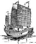 A Junk is a native Chinese vessel. It is a clumsy craft, with very high forecastle and poop, and pole masts carrying square sails of matting, and is slow and awkward to handle. Junks are often of large size, their tonnage sometimes reaching 1,000 tons.