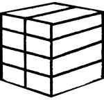This image shows one of Friedrich Froebel's divided cube (this one divided into eight smaller parallelograms). Froebel's cubes were used to encourage creativity in kindergarten-age children. The children could rearrange the smaller shapes into combinations that showed life, knowledge, and beauty.