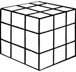 This image shows one of Friedrich Froebel's divided cube (this one divided into twenty-seven smaller cubes). Froebel's cubes were used to encourage creativity in kindergarten-age children. The children could rearrange the smaller cubes into combinations that showed life, knowledge, and beauty.