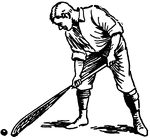 This illustration shows the proper technique for picking up a sift ball, with two hands on the crosse.