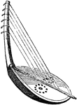 A kinnor, or old-fashioned harp.