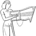 A psaltry, a name given to several large harp-like instruments.