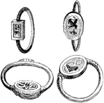Seals and signets were used at a very early period and often found on rings. Seals were carried by both government officials and private persons, and used as a sort of signature.