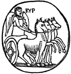 A medal from Cyrene, showing their passion for chariot races.