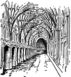 Gloucester, a cloister example, found in England. (It is showing the monks' carrels).