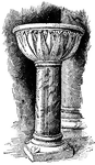 A pila is a holy-water font in an Italian church, usually of considerable richness.