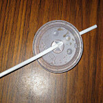 Plastic Lid and Straw Rubbing