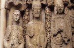 Chartres Cathedral, Ascension portal, left jamb figures and decorated colonnettes